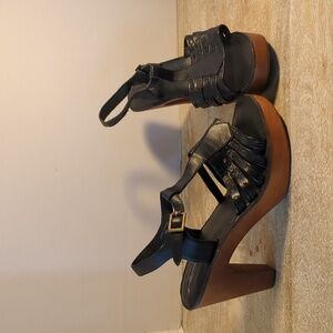 New Free People X Jeffrey Campbell Haven Black Leather Clogs Us 9